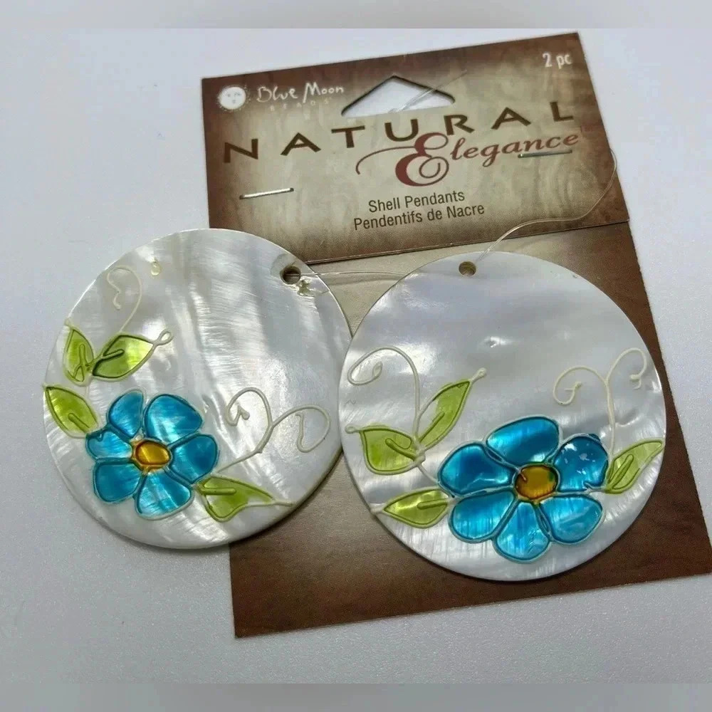 Blue Moon Beads Shell Pendants for Jewelry Making